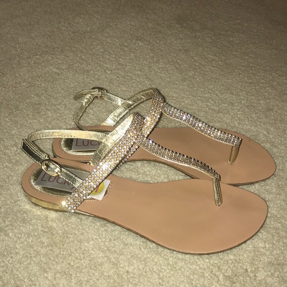 Shoes - Gold Sparkly Sandals